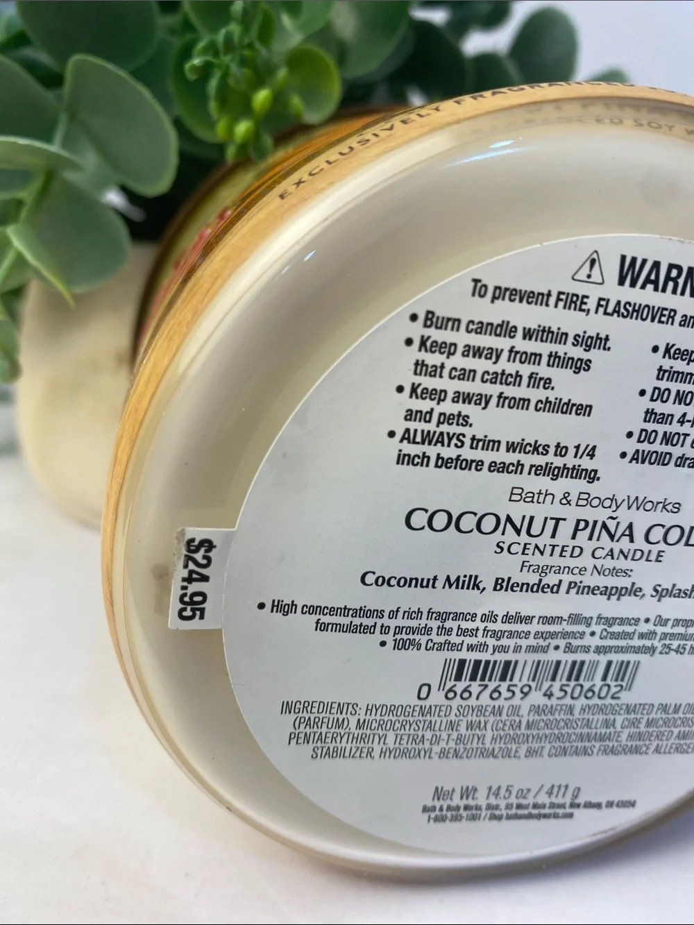 Bath & Body Works “Coconut Pina Colada” NEW 3 Wick Candle